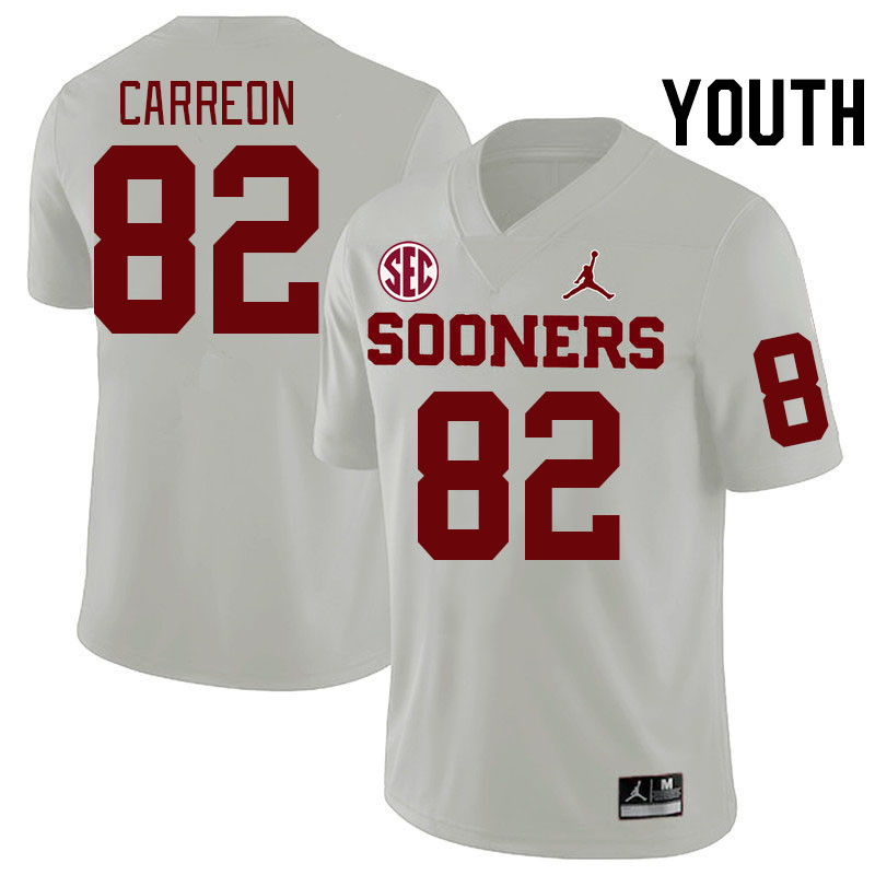 Youth #82 Ivan Carreon Oklahoma Sooners 2024 SEC Conference College Football Jerseys-White